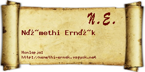 Némethi Ernák névjegykártya